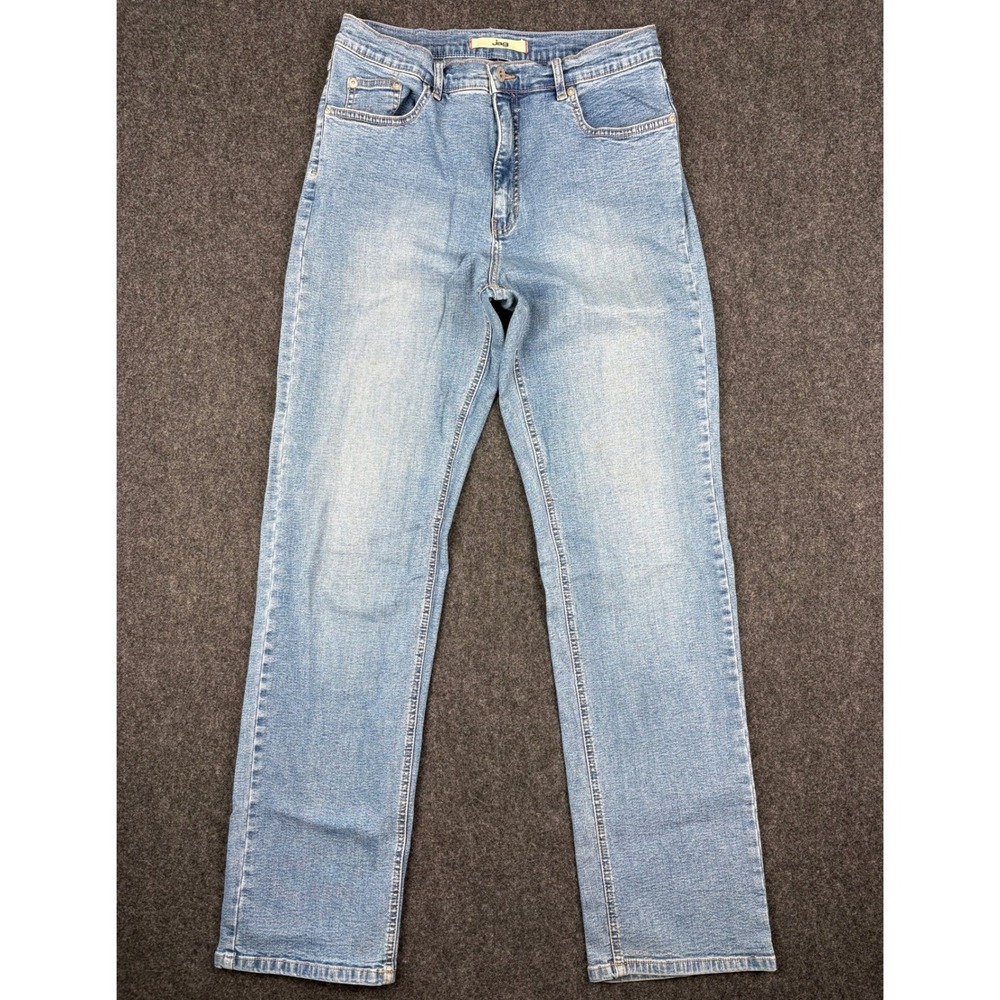 Jag Jeans Womens Size 12 Light Wash Straight Leg High Rise Blue Denim Pants